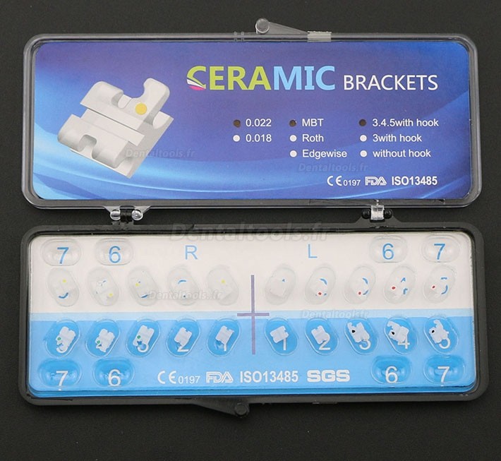 5 Paquet/100Pcs Céramique Bracket Orthodontique Esthétique MBT 022 345 Hooks