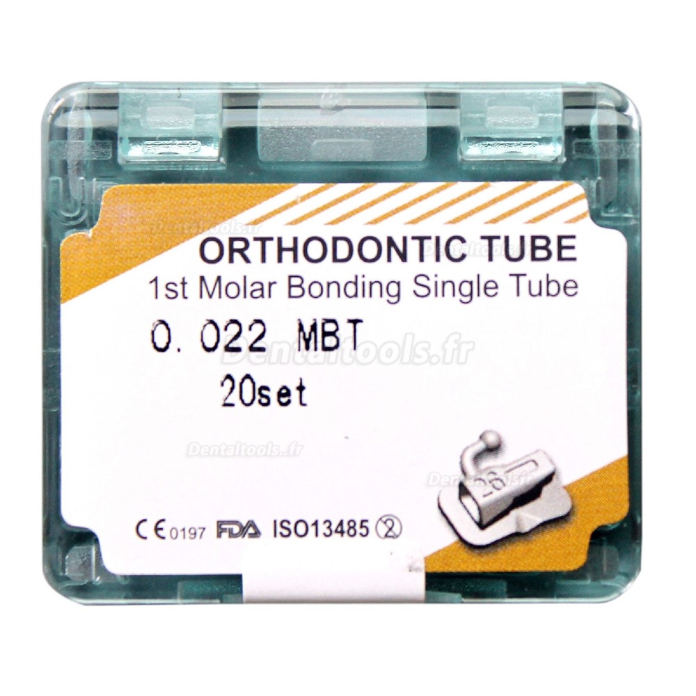 Orthodontie dentaire Buccale Tube Collage Tube Simple MBT 0.022 "1er molaire 20 ensembles / boîte