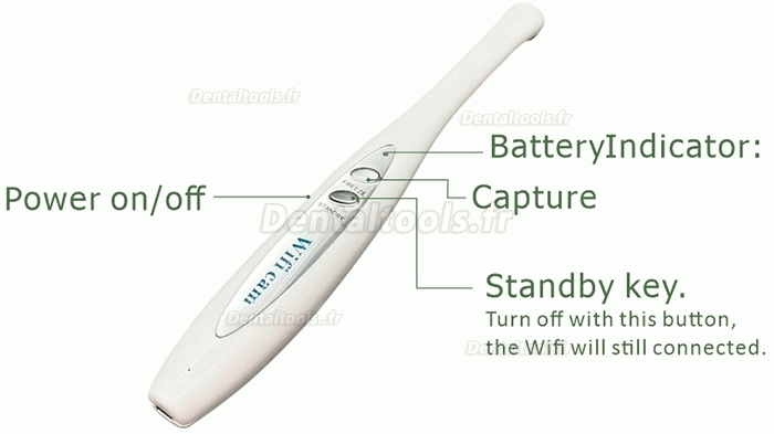 Caméra intra-orale dentaire WiFi sans fil MD-100 pour téléphone portable et iPad