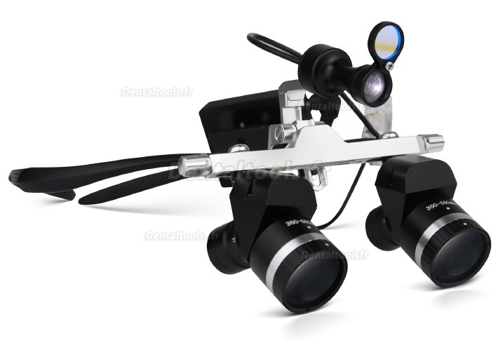 Loupes Médicales Frontales LED 4.0X - Pour Dentistes, Grossissement Binoculaire, Distance 28-38cm, Garantie 1 An