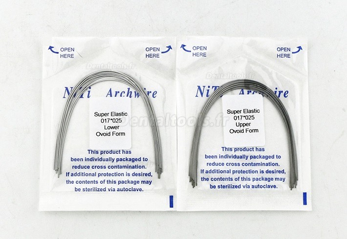 20 Paquets Arcs NiTi Orthodontie Wire ovoïde rectangulaire U / L super élastique dentaires orthodontiques