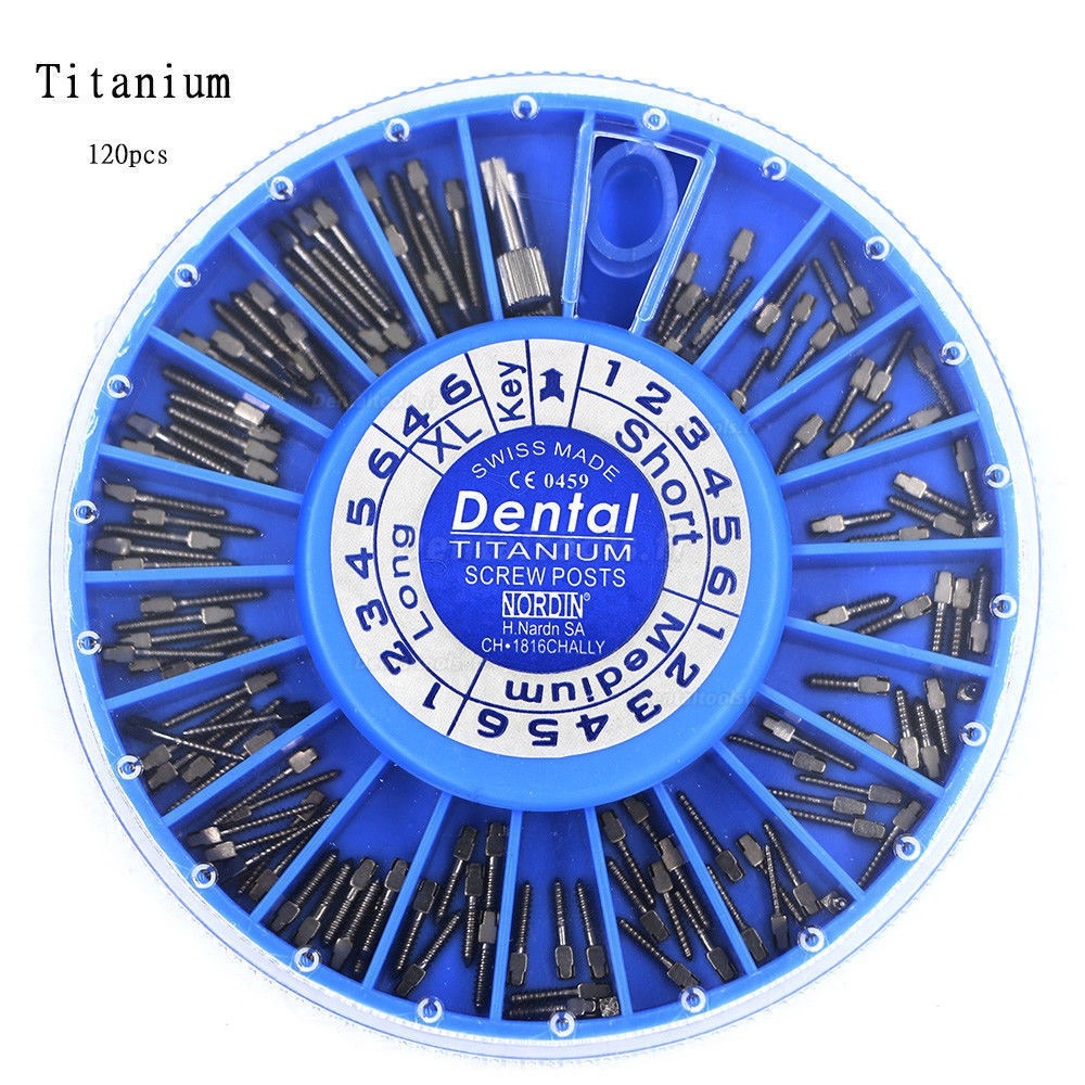 Dentaire Vis conique Trousses recharges NORDIN Assortiment Plaqué or 24K / titane / acier inoxydable conique