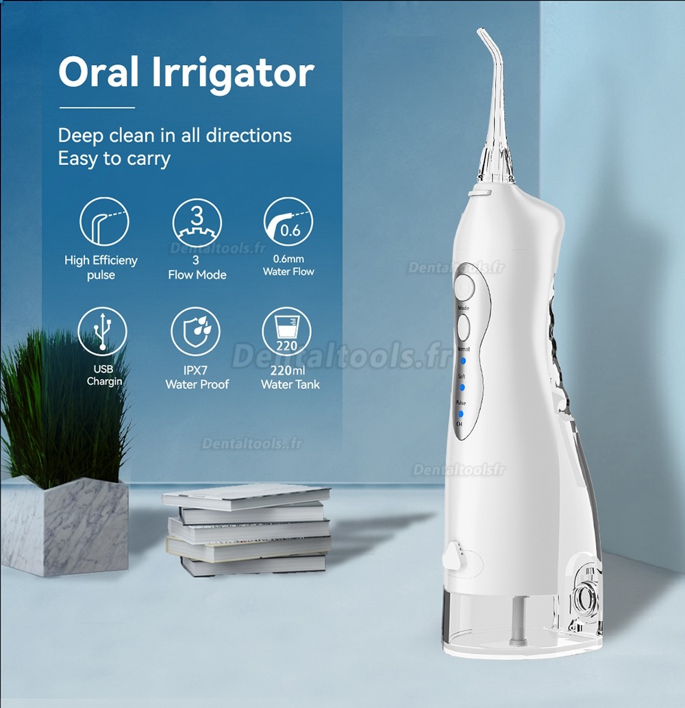 Irrigateur buccal hydropulseur dentaire portatif USB rechargeable