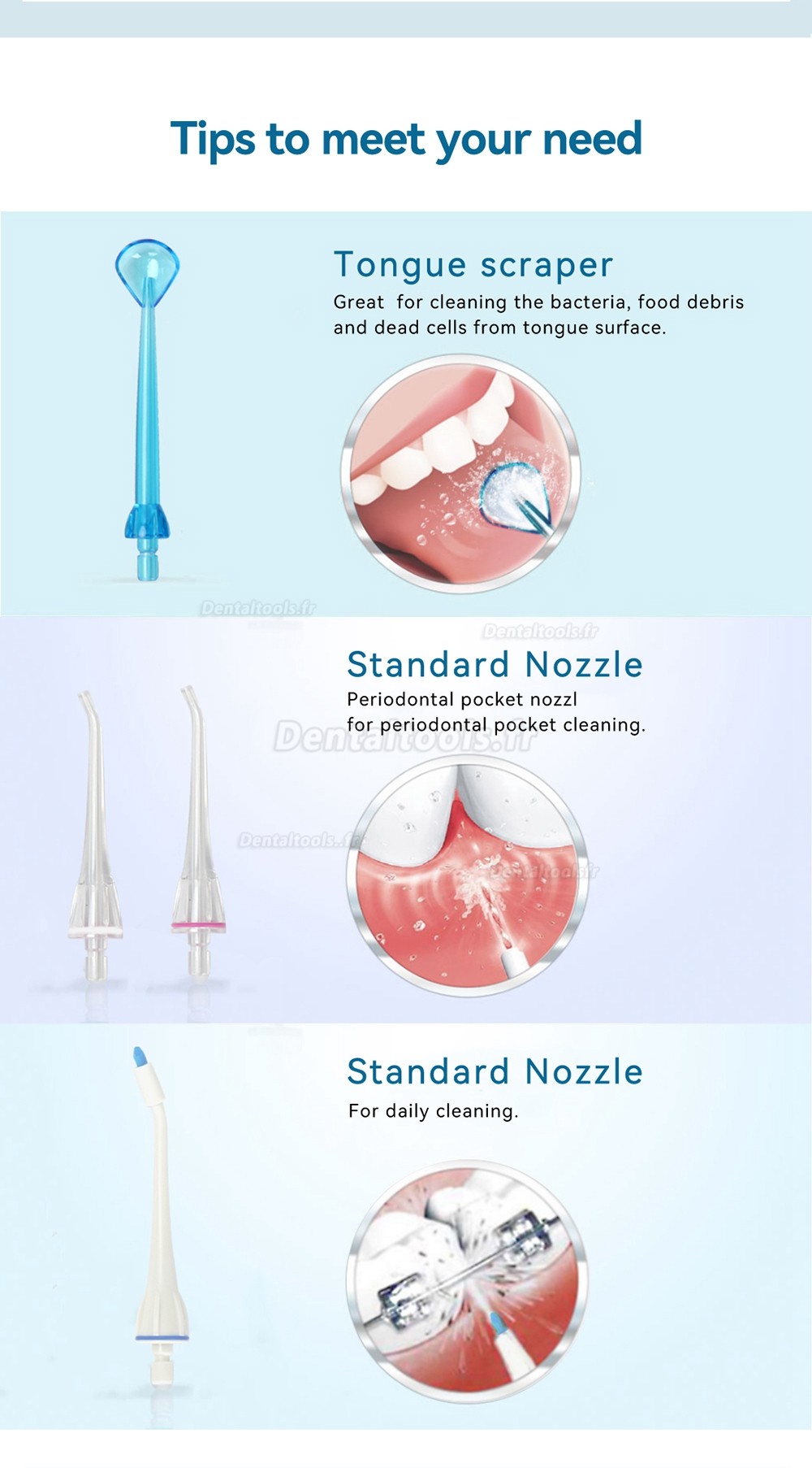 Irrigateur buccal hydropulseur dentaire portatif USB rechargeable