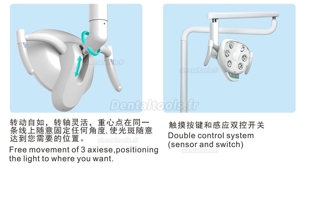 Eclairage oral Dentaire Fauteuil dentaire amovible poignée haut-lumière Intensité