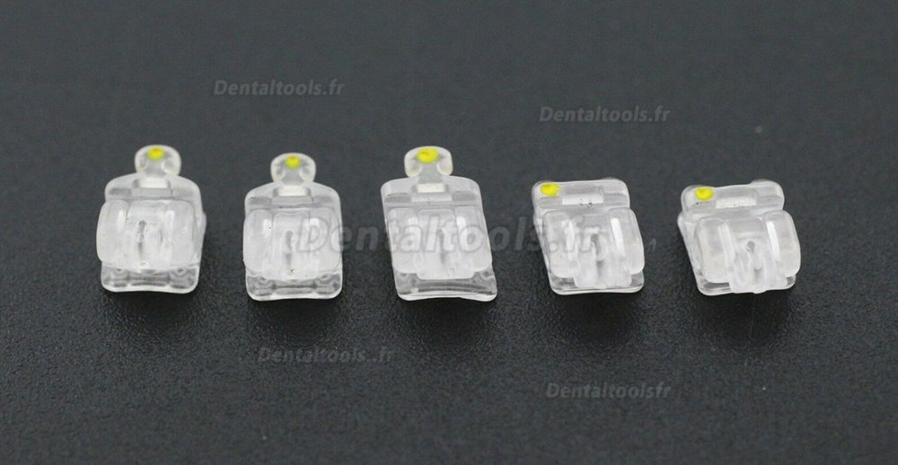 Supports Céramique orthodontique auto-ligaturant Roth 0.022 3-4-5 avec crochets bretelles transparentes avec outil