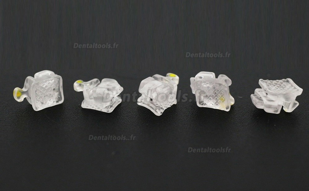 Supports Céramique orthodontique auto-ligaturant Roth 0.022 3-4-5 avec crochets bretelles transparentes avec outil