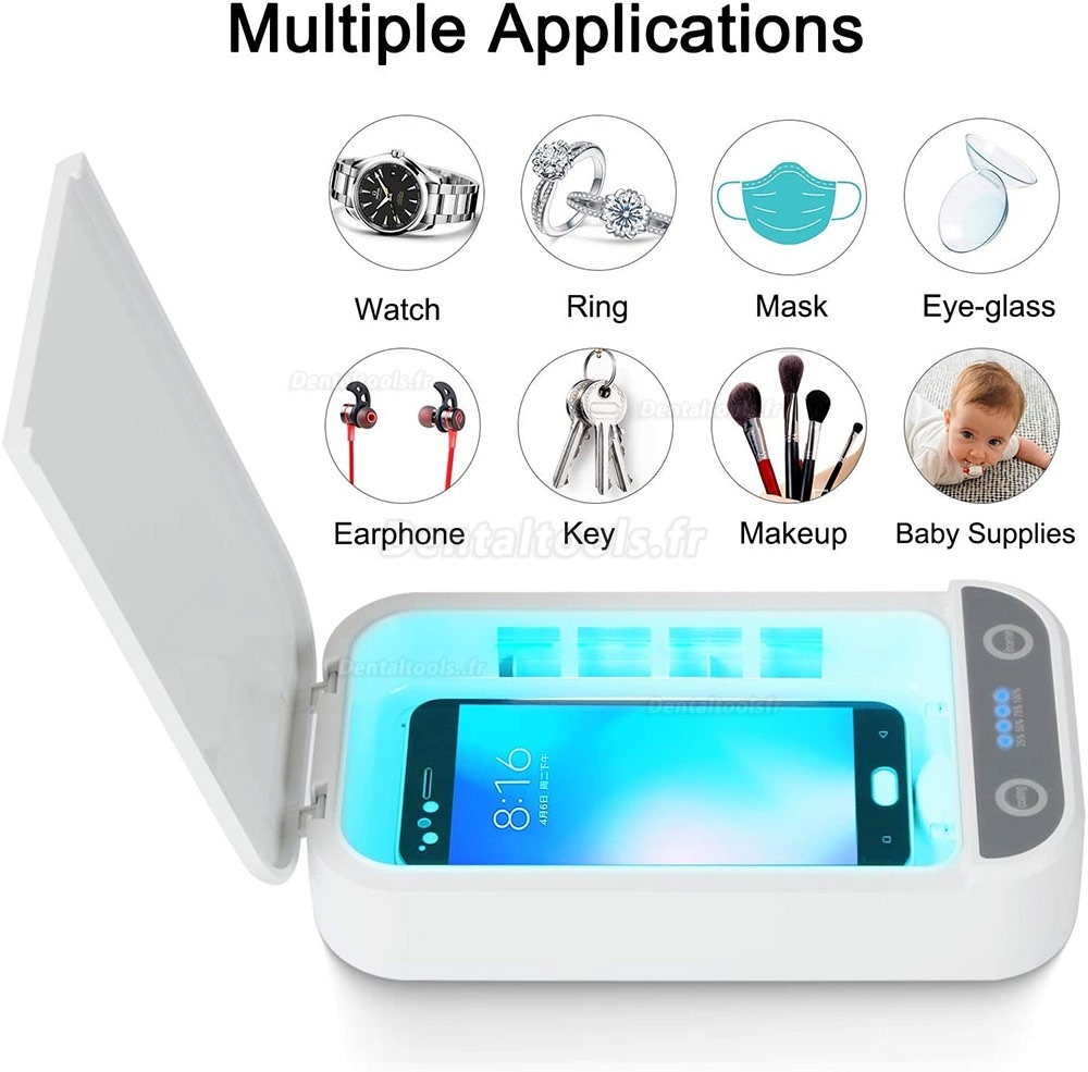 Boîte de stérilisation UV Portable USB Désinfection Smartphone Cleaner Fonction d'aromathérapie Boîte de stérilisation