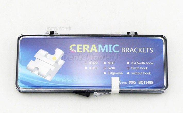 5 Paquet/100Pcs Céramique Bracket Orthodontique Esthétique ROTH 022 3 Hooks