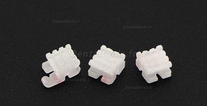 5 Paquet/100Pcs Céramique Bracket Orthodontique Esthétique ROTH 022 3 Hooks