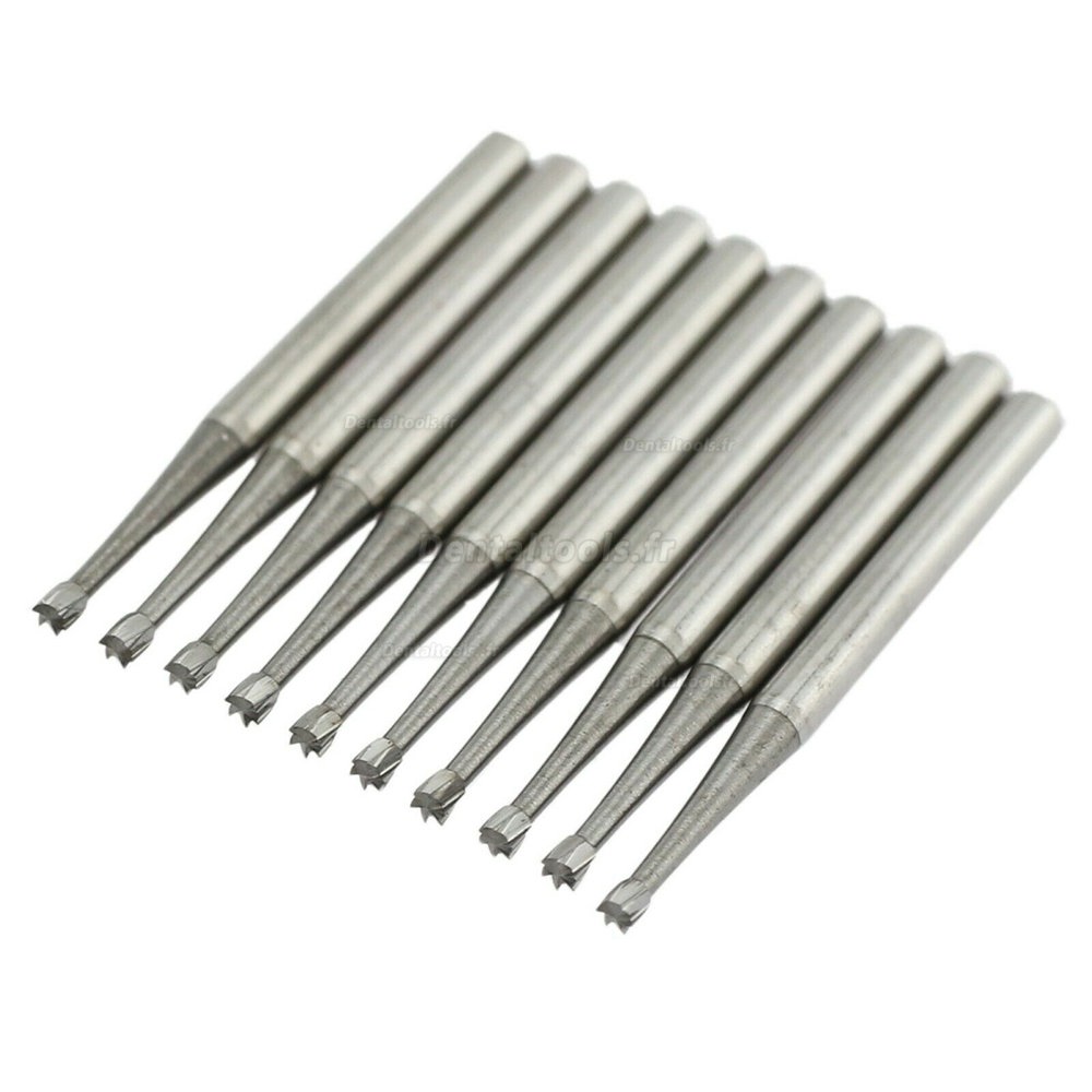 10Pcs SBT fraises en carbure dentaire 1.6mm poignée de friction à cône inversé FG 35 36 37