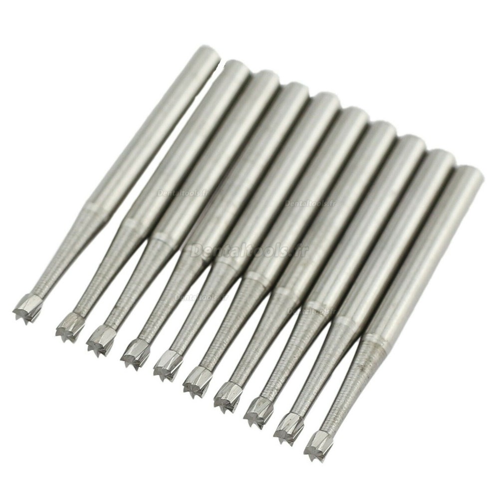 10Pcs SBT fraises en carbure dentaire 1.6mm poignée de friction à cône inversé FG 35 36 37