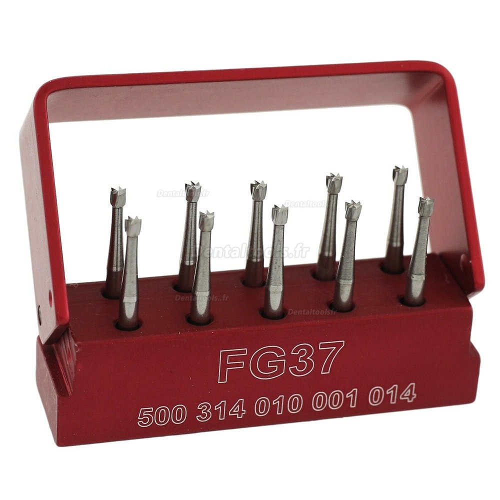 10Pcs SBT fraises en carbure dentaire 1.6mm poignée de friction à cône inversé FG 35 36 37