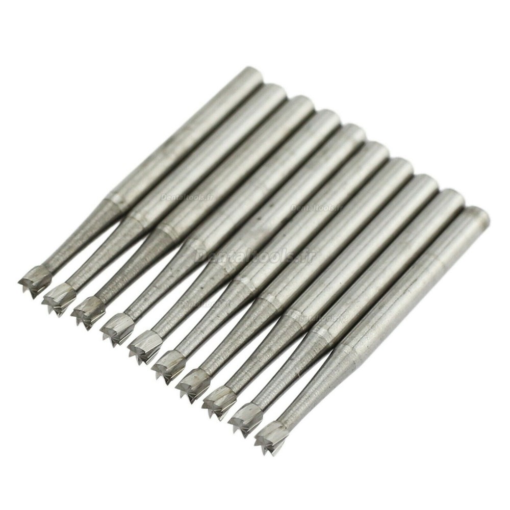 10Pcs SBT fraises en carbure dentaire 1.6mm poignée de friction à cône inversé FG 35 36 37