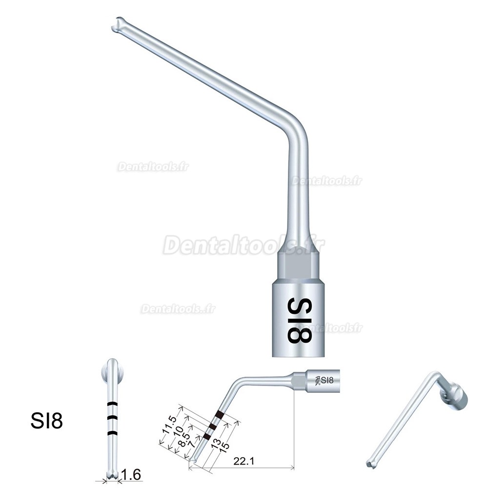 Woodpecker kit de 6 embouts de pr&eacute;paration pour implant dentaire SL1 / SI2 / SI5 / SI7 / S18 / S19