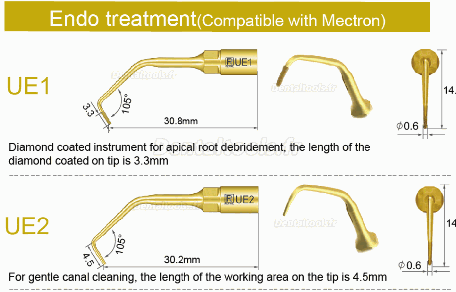 1Pcs nserts piezochirurgie dentaire UE1 UE2 UE3 UE4 pour l'implant de levage des sinus de coupe osseuse compatible avec For Mectron Woodpecker