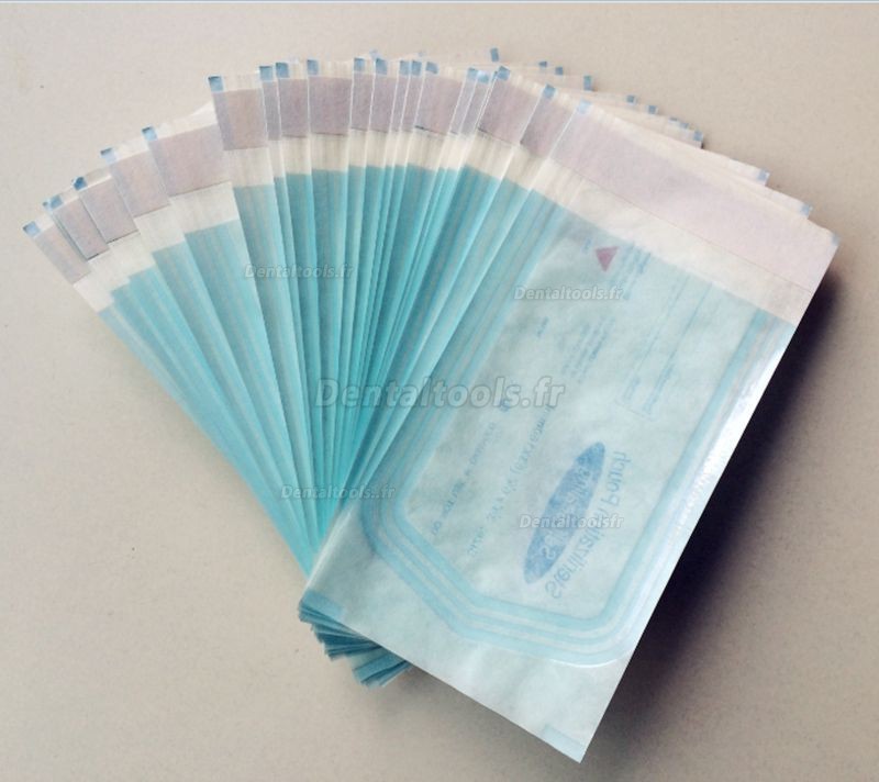 200Pcs Auto-scellant sachet autoclave dentaire lab Deux indicateurs 57*130mm