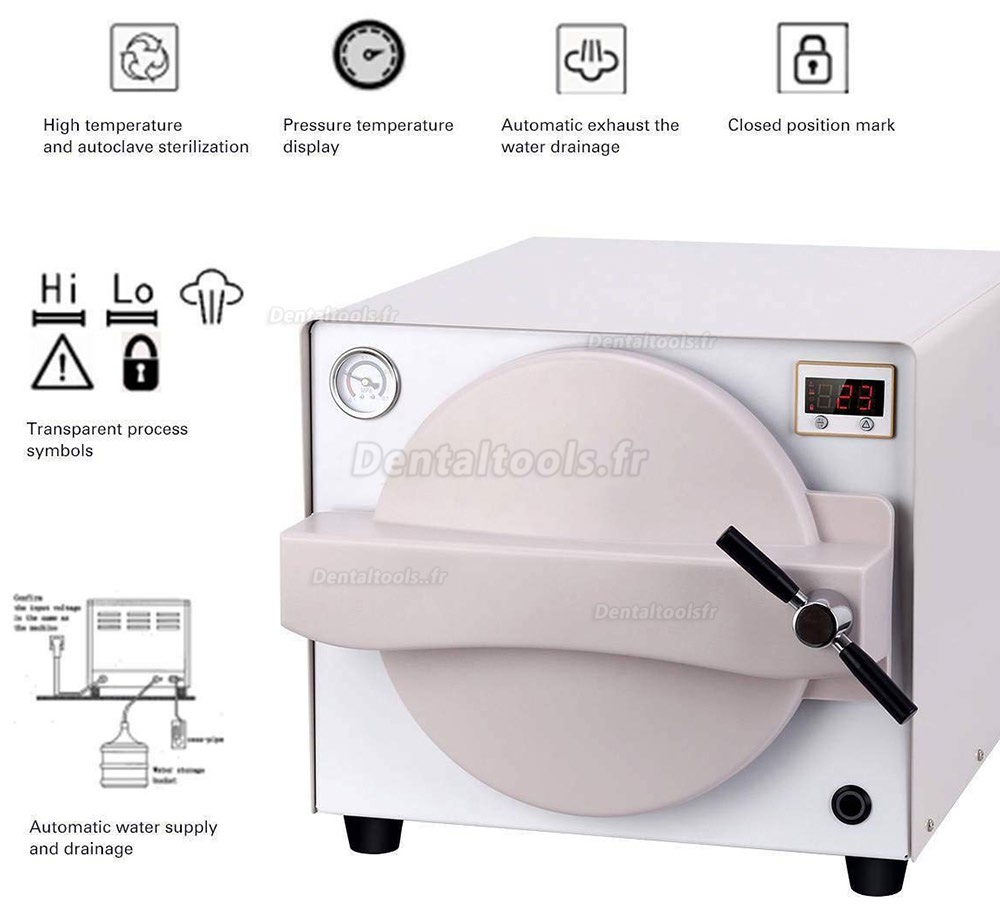 18L Stérilisateur autoclave laboratoire sous vide à vapeur mini thermique TR250N