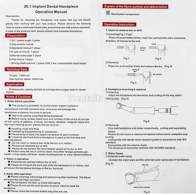 Tealth 3203CH Détachable Contre angle 20:1 Pièce à main Implant Réducteur