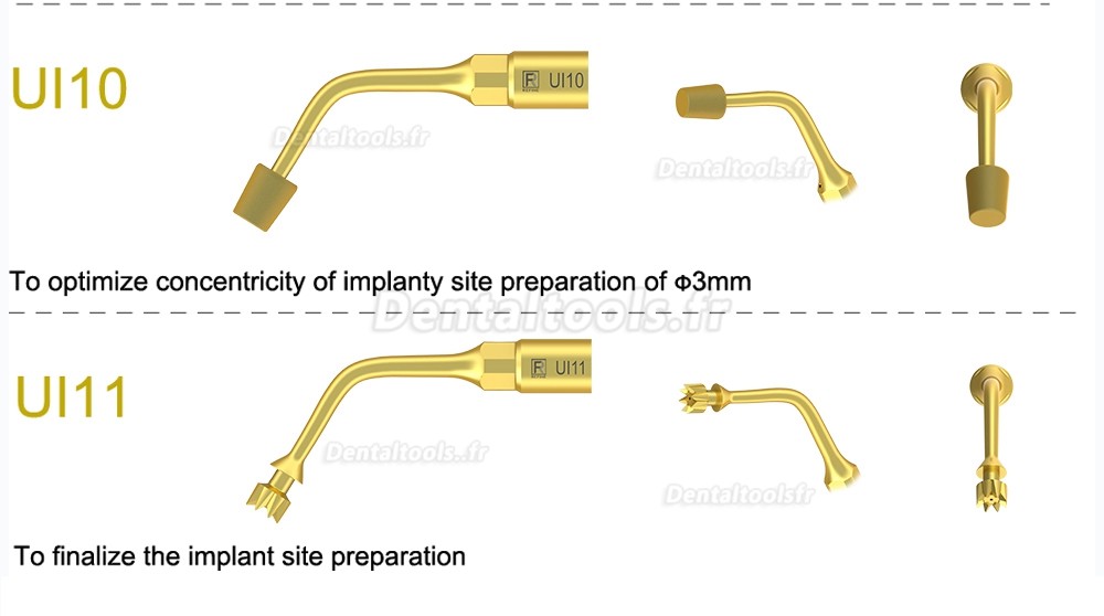 1Pcs inserts de piézochirurgie dentaire pour l'implant de levage des sinus de coupe osseuse Ul1 UI2 UI3 UI4 UI5 compatible avec Mectron Woodpecker