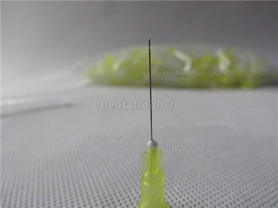 100pcs Irrigation endodontique dentaire pointes d'aiguille fermées Trou latéral 30Ga