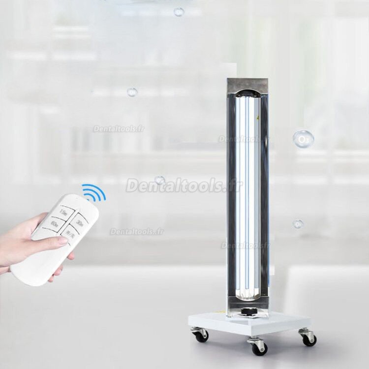 150W Mobile UV + Ozone chariot de désinfection lampe UVC lampe de stérilisation lampe ultraviolette germicide lumière