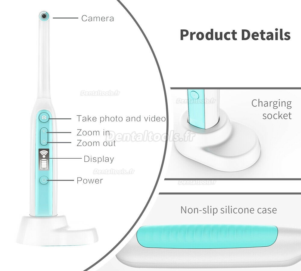 Caméra intra-orale Wifi dentaire oral Endoscope haute définition sans fil LED Séance photo Android