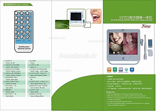 MD1500 Caméra intra-orale modèle filaire 2.0 Mégapixel avec écran 15 pouces Avec support LCD