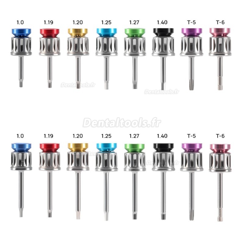 Clé dynamométrique universelle colorée pour implant avec 16 tournevis Kit d'outils de réparation 10-70 Ncm
