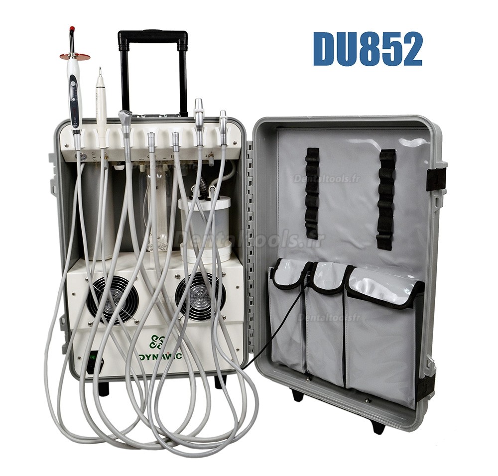 Dynamic® DU852 Unité dentaire portable + compresseur d'air + détartreur à ultrasons + lampe à polymériser
