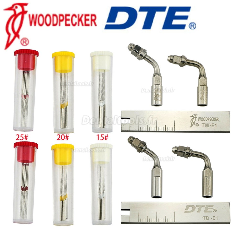 Woodpecker DTE Insert Endodontie U Limes Titulaire Clé Détartrage Kit Nettoyage du Canal Radiculaire Fit Satelec EMS