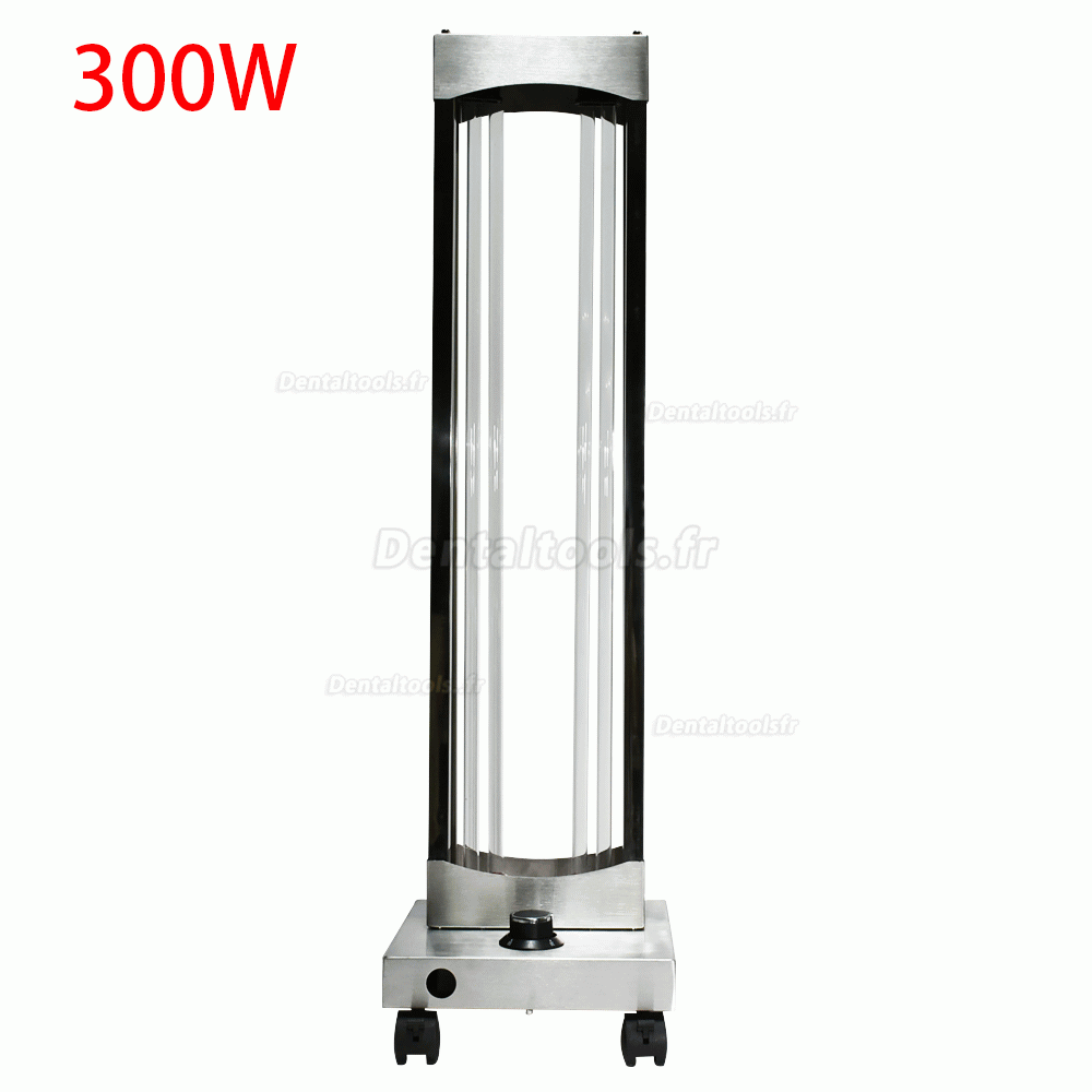 300W Professionnel Chariot de stérilisation à l'ozone UV Lampe germicide Chariot de désinfection à la lumière UVC Acier 